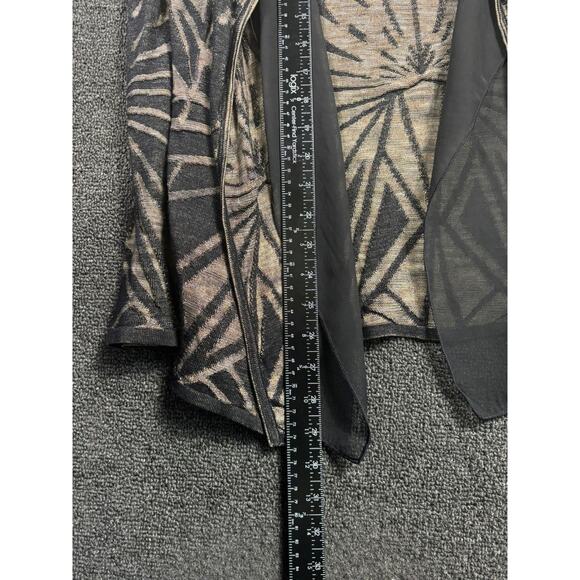 Nic + Zoe Open Front Cardigan Sweater Womens Size S Brown Black Long Sleeve - Picture 6 of 7